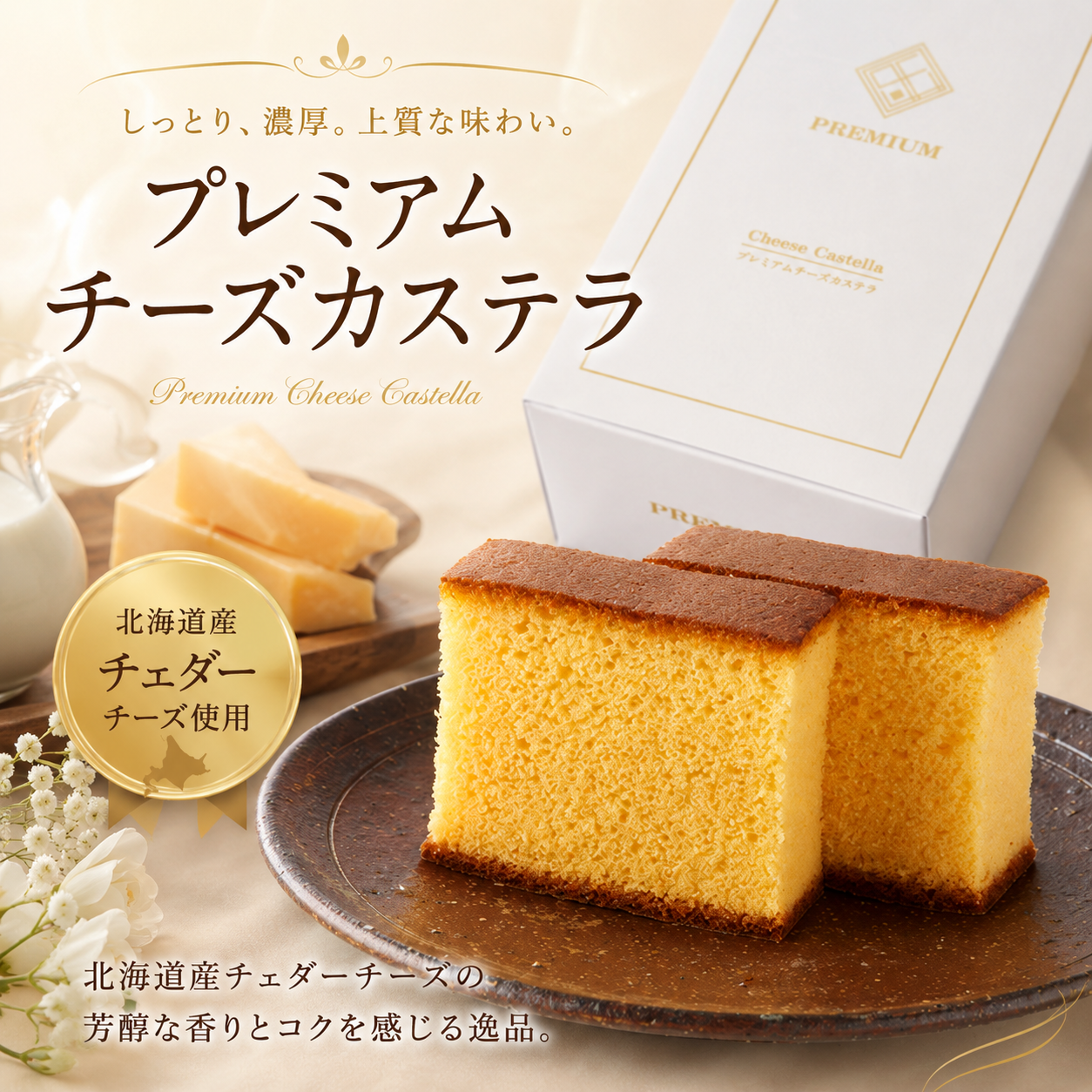 プレミアムチーズカステラ